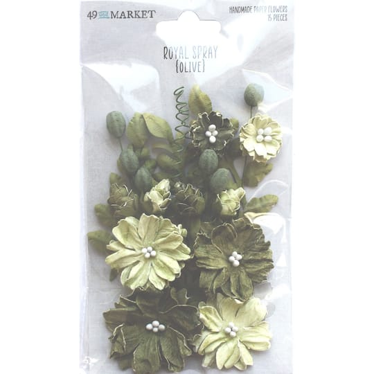 49 And Market Royal Spray Olive Paper Flowers